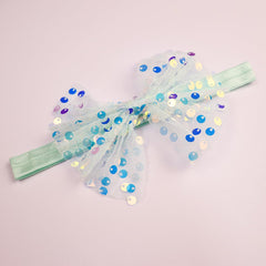 Yheahin green flower headband—stretchable, comfy accessory for 0-2 year olds.