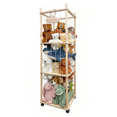 YHJZ stuffed animal storage wooden zoo with wheels keeps toys organized and easily accessible