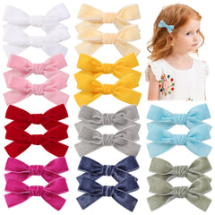 YLEN YHXX velvet hair bow pink with secure clip for daily wear