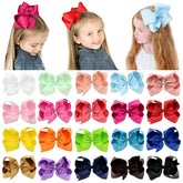 YHXX YLEN 20-piece big 6-inch hair bows with secure alligator clips, colorful set