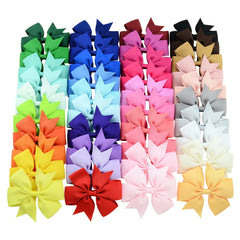 YHXX YLEN 40-piece 3-inch bows in color variety for outfits.