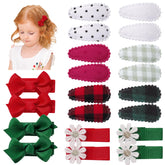 YHXX YLEN Christmas hair clip set in red and green for festive outfits.