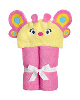 Yikes Twins hooded butterfly towel with a cozy hood for quick, gentle drying.
