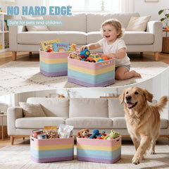 Yilobi rainbow basket for nursery storage keeps essentials tidy