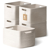 Yilobi white woven basket toy organizer keeps toys neatly organized