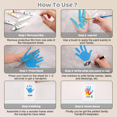 Yingsu wide brush enables quick, smooth handprint application.