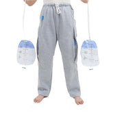 YingXue catheter pants dual zip pockets securely hold two drainage bags.