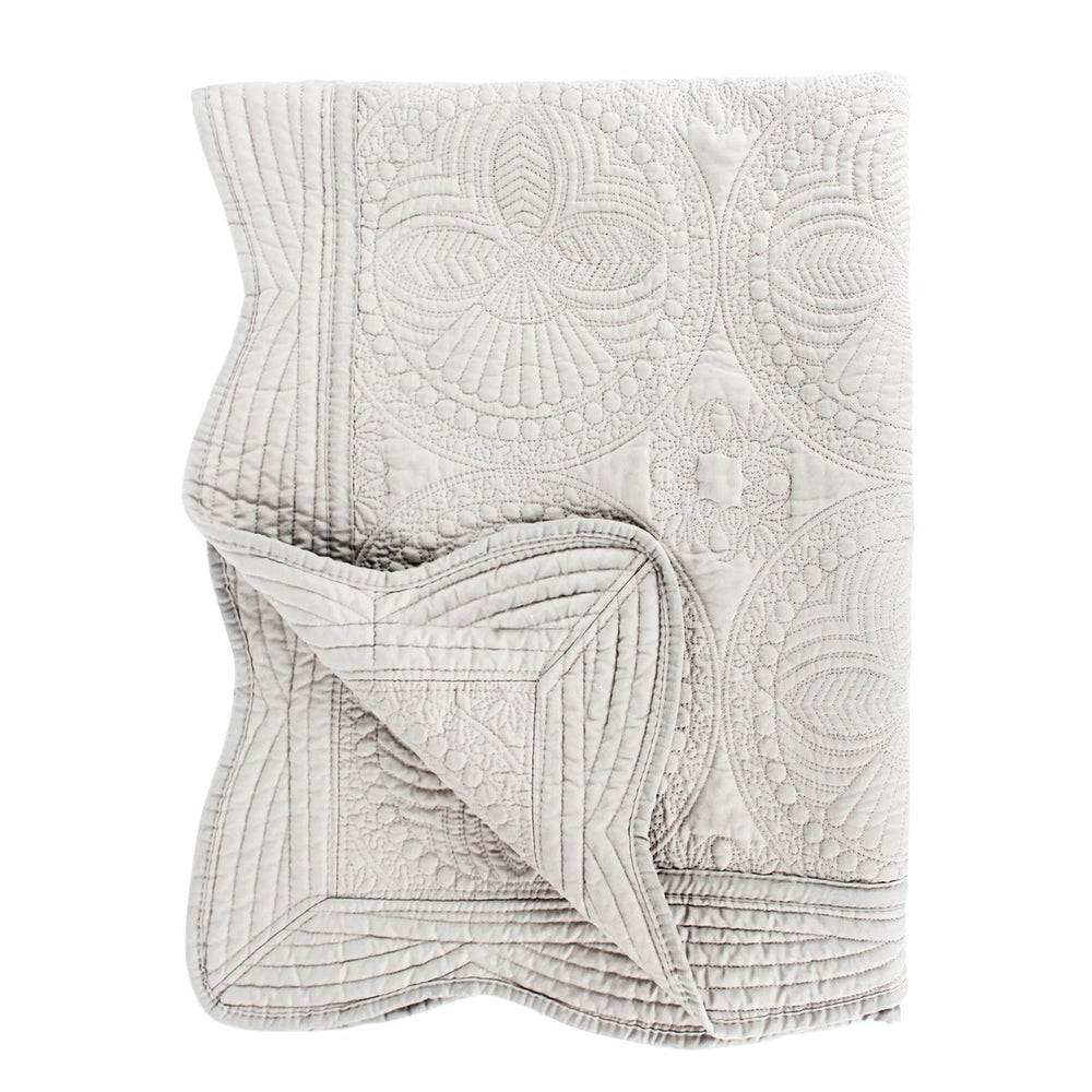 YIQIGO baby quilt with embossed cotton texture, gray 36x46 for cozy crib naps.