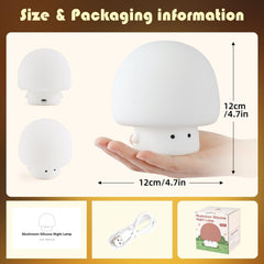 YISUN Mushroom Night Light USB-C charging for portable use.