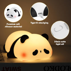 Rechargeable YISUN Panda night light via USB for cordless setup