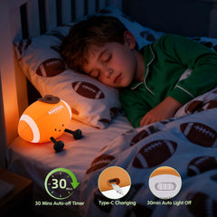 YISUN rechargeable football light with USB for camping and travel use.