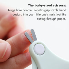 YIVEKO baby nail scissors with rounded tips for safe use.