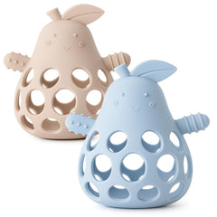 YIVEKO teething toy with pear shape and easy-grip hole for secure hold.