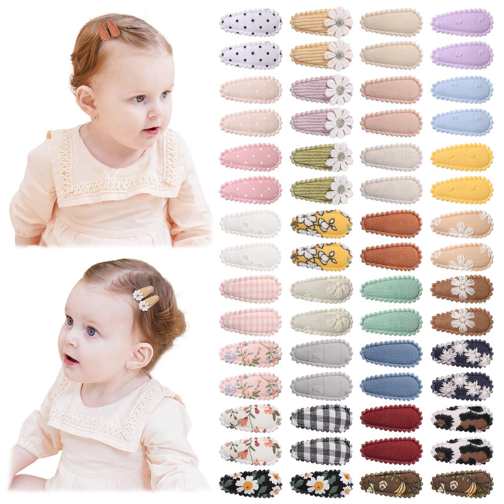 YLEN YHXX floral print snap clip keeps baby hair neatly in place during play