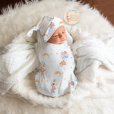 Ylsteed bear-pattern baby swaddle blanket for gentle sleep