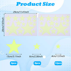 Ymapinc glow-in-the-dark stars 6cm on wall for cozy decor