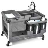 Yobear 4-in-1 bassinet and mattress beside parent for newborn comfort