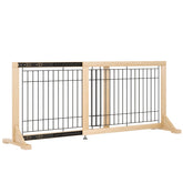 YOCAN adjustable wide dog gate in doorway provides safe passage for pets.