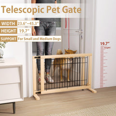 YOCAN wide dog gate installed on stairs demonstrates stability on uneven surfaces.