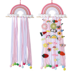 YOcity Rainbow Bow Organizer on wall displaying colorful bows neatly for easy access