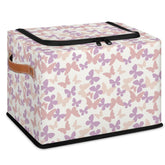 YoCosy toy box with lid collapsible pink purple floral for dust-free storage