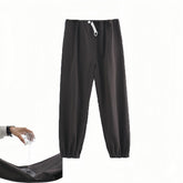 Yodilala gray XL pants, front view, discreet daily wear with leak protection
