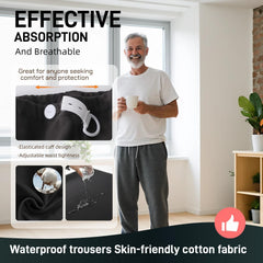 Yodilala gray XL pants, side view, reliable leakage protection during movement