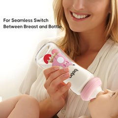 YOHKOH bottle showing Level 2 nipple for gentle medium-flow feeding