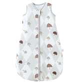 YOHKOH baby sleep sack front view in grey A for safe, cozy sleep.