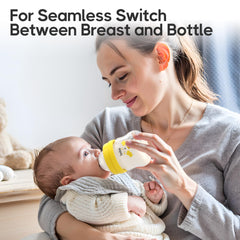 YOHKOH glass baby bottle wide neck eases filling and cleaning