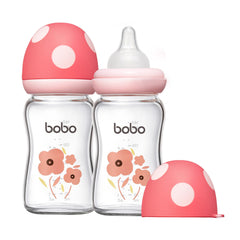 YOHKOH natural glass baby bottle with clear glass and a clean aesthetic.