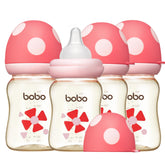YOHKOH PPSU baby bottle wide neck in red, easy feeding and cleanup.