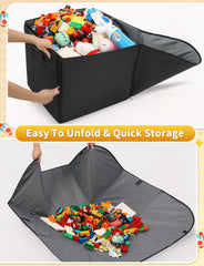 YOHOOLYO 2-in-1 toy storage play mat unfolded reveals large play surface