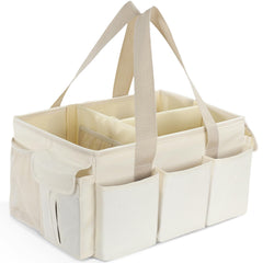 YOHOOLYO large diaper caddy storage for diapers and wipes, ideal for on-the-go use.