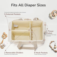 YOHOOLYO diaper caddy with handles and side pockets for easy transport.