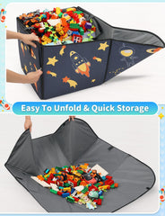 YOHOOLYO Foldable toy storage mat offers compact storage after play.