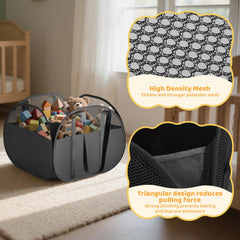 Toy box with reinforced handles for easy carrying around the home.