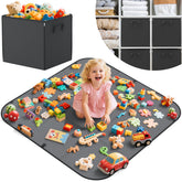 YOHOOLYO 2 In 1 toy storage play mat cube box closed for tidy storage.