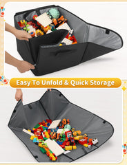 YOHOOLYO toy storage play mat unfolded shows large, safe play surface.
