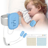 Yoiilifee bedwetting alarm blue front view, compact and comfortable for overnight use.