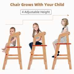 YOLEO high chair with removable cushion for easy cleaning.