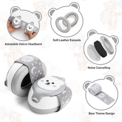 YomauiYee infant headphones worn during outdoor event for noise protection.