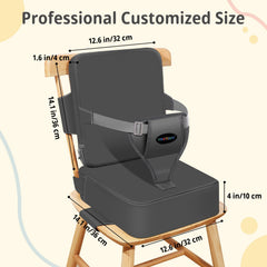 YONTINY booster seat showing adjustable straps for secure attachment