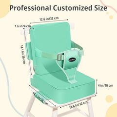 YONTINY booster seat with adjustable straps secures on most chairs