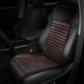 YOOFAN car seat protector with perforated PU leather and red stitching for stylish comfort.