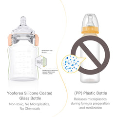 YOOFOREA soft silicone-coated teat supports natural latch and comfortable feeding.