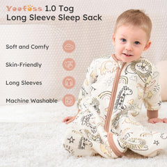 Yoofoss 1.0 tog sleeve sleep sack for year-round comfort.
