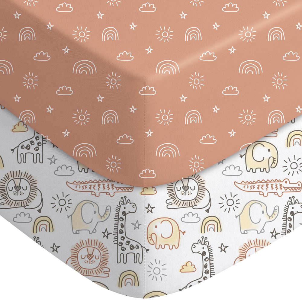 Yoofoss baby crib sheet with snug-fit design on a standard crib for secure sleep