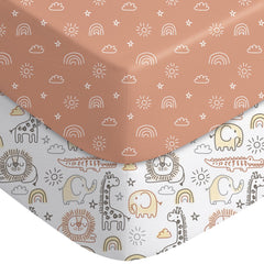 Yoofoss baby crib sheet with snug-fit design on a standard crib for secure sleep