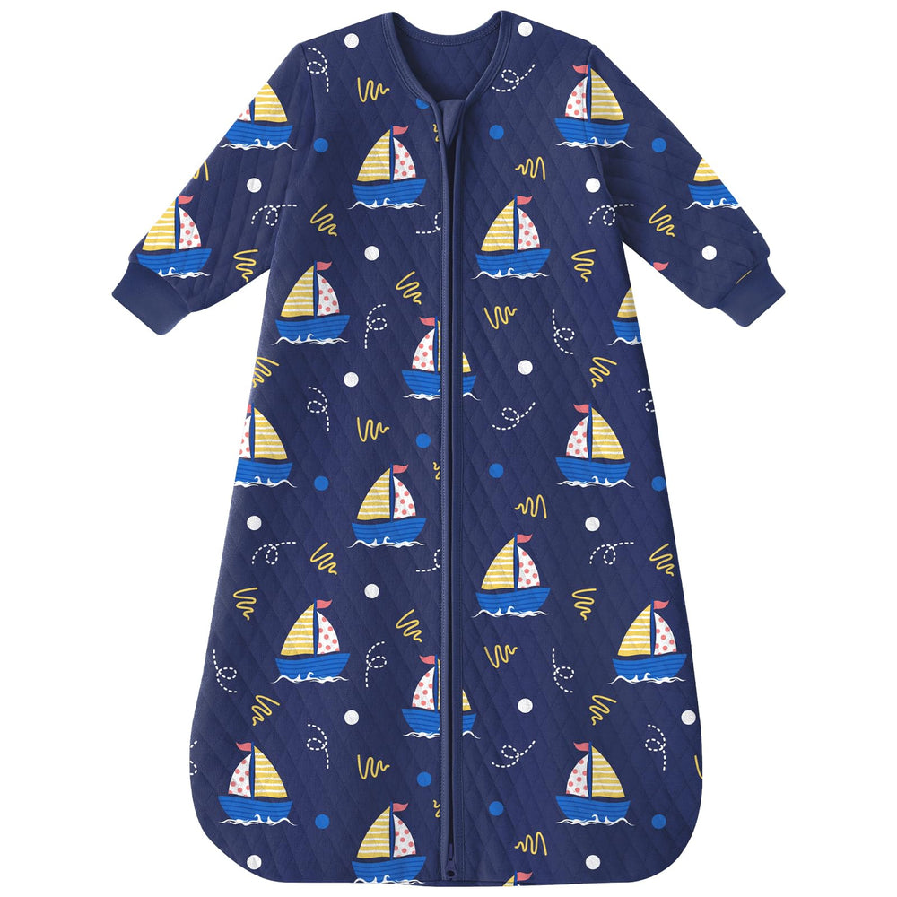 Yoofoss baby sleep sack with sleeves in soft organic cotton showing gentle all season warmth